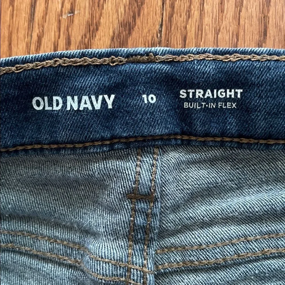 Old Navy Straight Leg Jeans Built in Flex Medium Wash Boy’s Sz 10